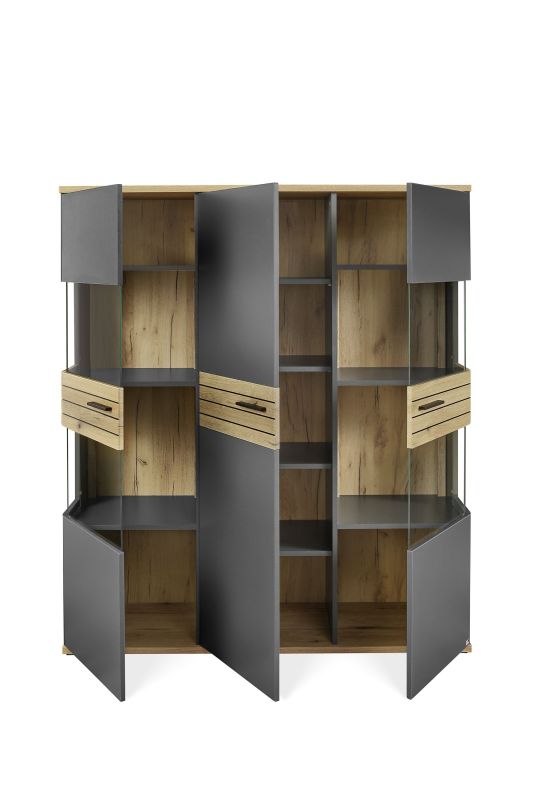 set one by Musterring Vitrine Quincy Anthrazit grau | Vatertagsangebot