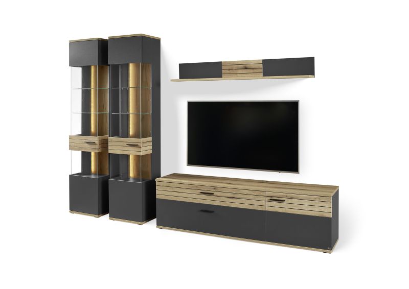 set one by Musterring Wohnzimmer-Set Quincy Anthrazit grau | Top Angebot