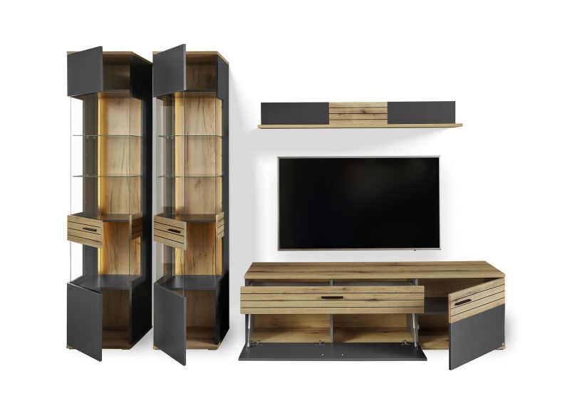 set one by Musterring Wohnzimmer-Set Quincy Anthrazit grau | Top Angebot