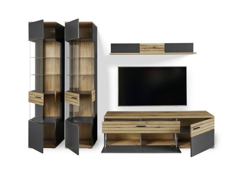set one by Musterring Wohnzimmer-Set Quincy Anthrazit grau | Top Angebot