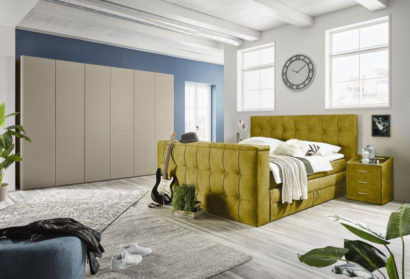 set one by Musterring Boxspringbett richmond ohne Bettkasten, mit TV-Halterung 180x200 cm grün | Neueste Mode