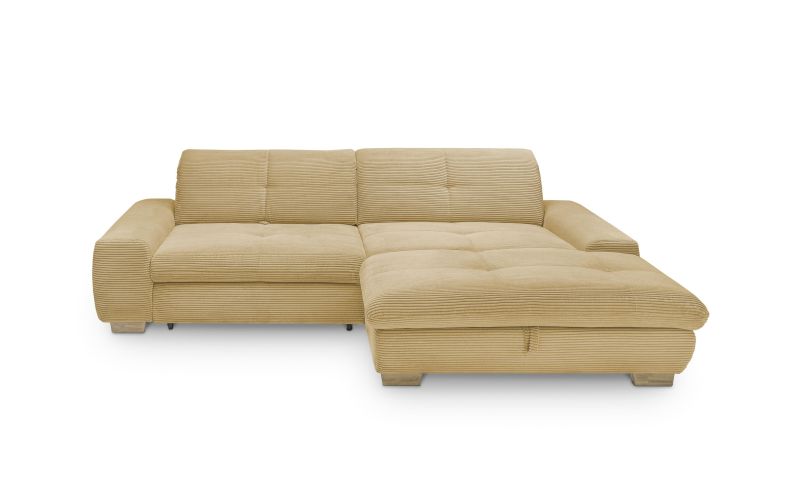 set one by Musterring Ecksofa SO 1200 Cord, Bettfunktion- und Kasten Fuß H 256 (H 6,5 cm) Eiche 400, geölt,Sitzkomfort Standard,Armlehne B,GCT 95 honey yellow gelb | im Angebot