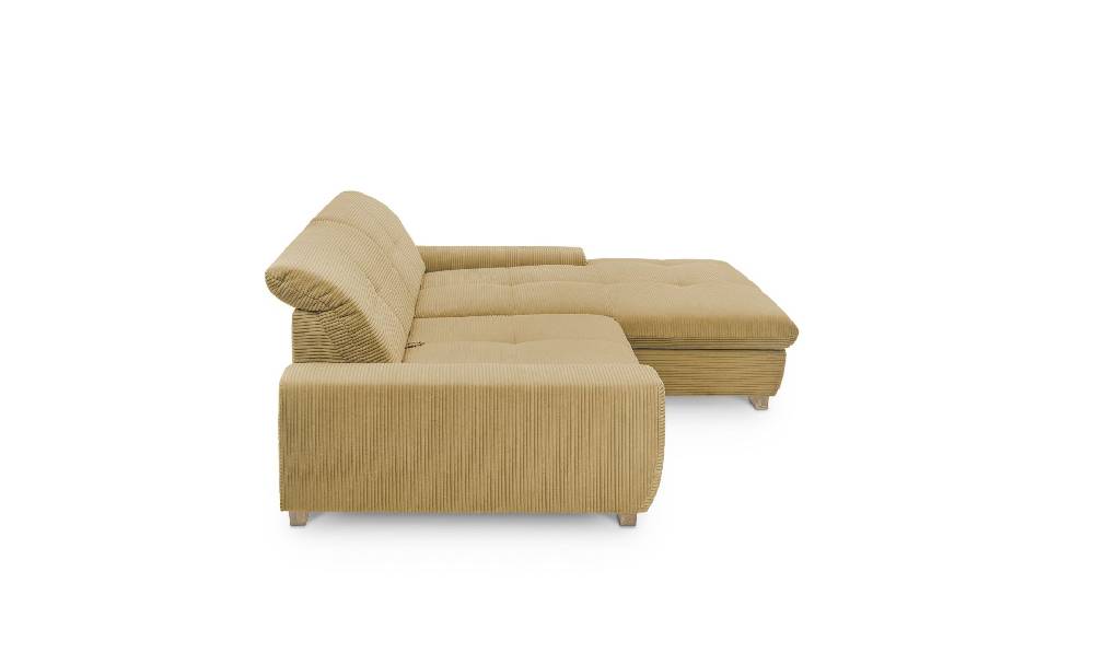 set one by Musterring Ecksofa SO 1200 Cord, Bettfunktion- und Kasten Fuß H 256 (H 6,5 cm) Eiche 400, geölt,Sitzkomfort Standard,Armlehne B,GCT 95 honey yellow gelb | im Angebot