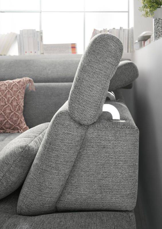 set one by Musterring Ecksofa SO 3400 Vorschlag 1 mit Schubkasten Metallfuß, H 11 cm, schwarz pulverbeschichtet,Nein / Keine Auswahl,Famosa grey grau | Kostenloser Versand