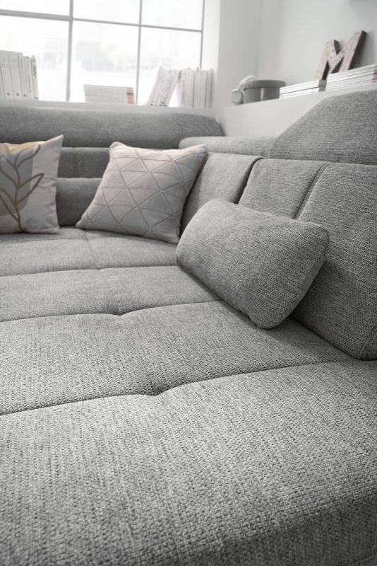 set one by Musterring Ecksofa SO 3400 Vorschlag 1 mit Schubkasten Metallfuß, H 11 cm, schwarz pulverbeschichtet,Nein / Keine Auswahl,Famosa grey grau | Kostenloser Versand