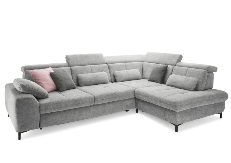 set one by Musterring Ecksofa SO 3400 Vorschlag 1 mit Schubkasten Metallfuß, H 11 cm, schwarz pulverbeschichtet,Nein / Keine Auswahl,Famosa grey grau | Kostenloser Versand