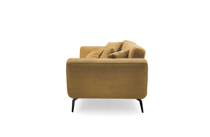 set one by Musterring Megasofa SO 4500 Lincoln 01 mustard,Sitzhöhe A (Standard), H 43 cm,Sitzkomfort PUR-Schaum (Standard),Fuß Metall schwarz matt braun | Fabrikpreis