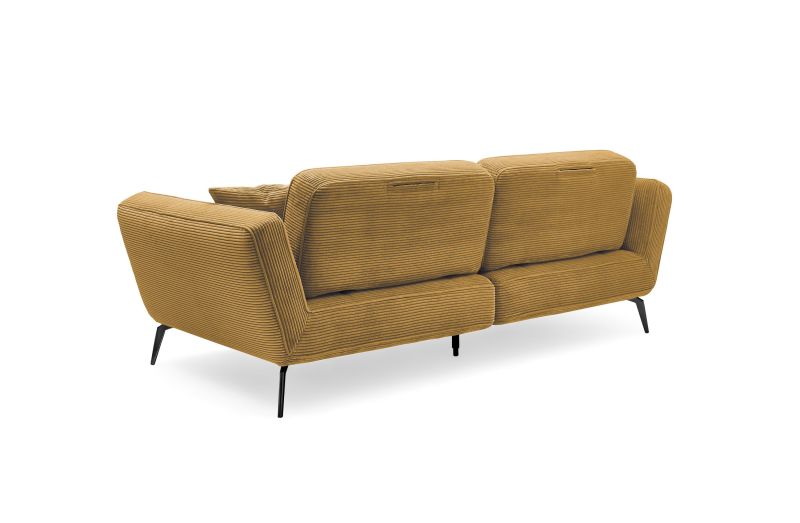 set one by Musterring Megasofa SO 4500 Lincoln 01 mustard,Sitzhöhe A (Standard), H 43 cm,Sitzkomfort PUR-Schaum (Standard),Fuß Metall schwarz matt braun | Fabrikpreis
