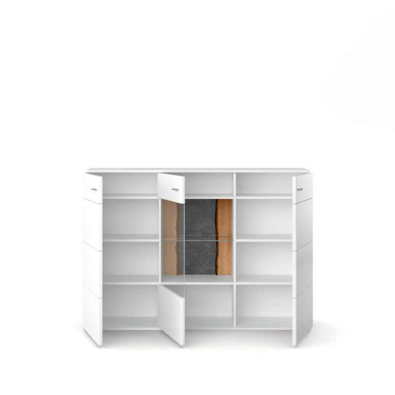 set one by Musterring Highboard tacoma Einzeltypen Korpus, Wandborde, TV-Bänke, Esstische und Couchtische: Weiß Arctic, F weiß | Osterangebot