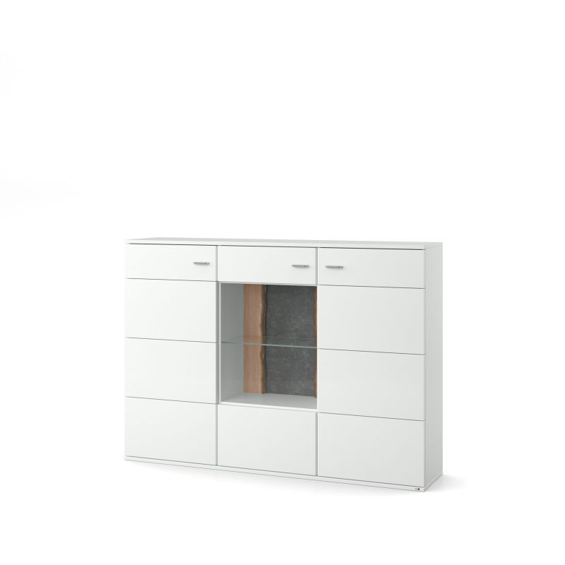set one by Musterring Highboard tacoma Einzeltypen Korpus, Wandborde, TV-Bänke, Esstische und Couchtische: Weiß Arctic, F weiß | Osterangebot