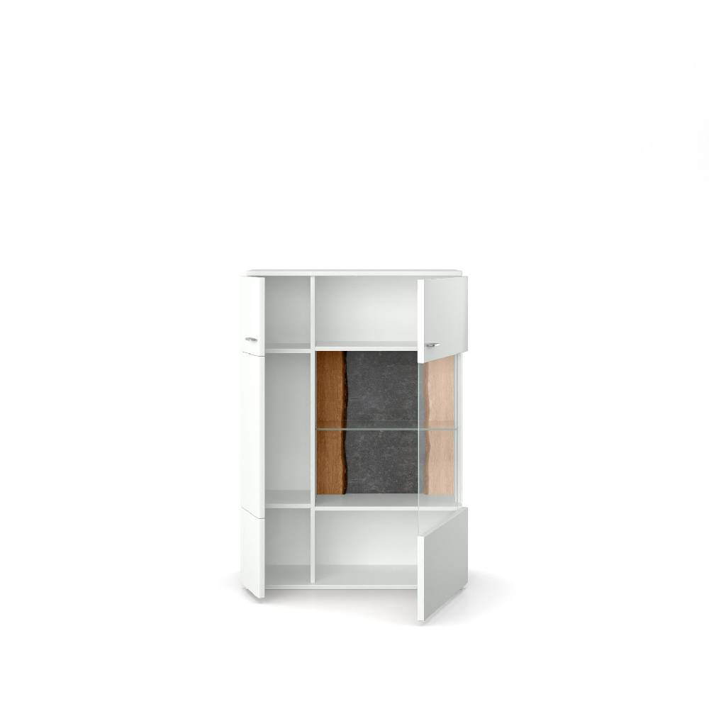 set one by Musterring Highboard tacoma Einzeltypen Korpus, Wandborde, TV-Bänke, Esstische und Couchtische: Weiß Arctic, F weiß | Muttertagsangebot