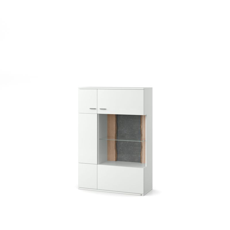 set one by Musterring Highboard tacoma Einzeltypen Korpus, Wandborde, TV-Bänke, Esstische und Couchtische: Weiß Arctic, F weiß | Muttertagsangebot