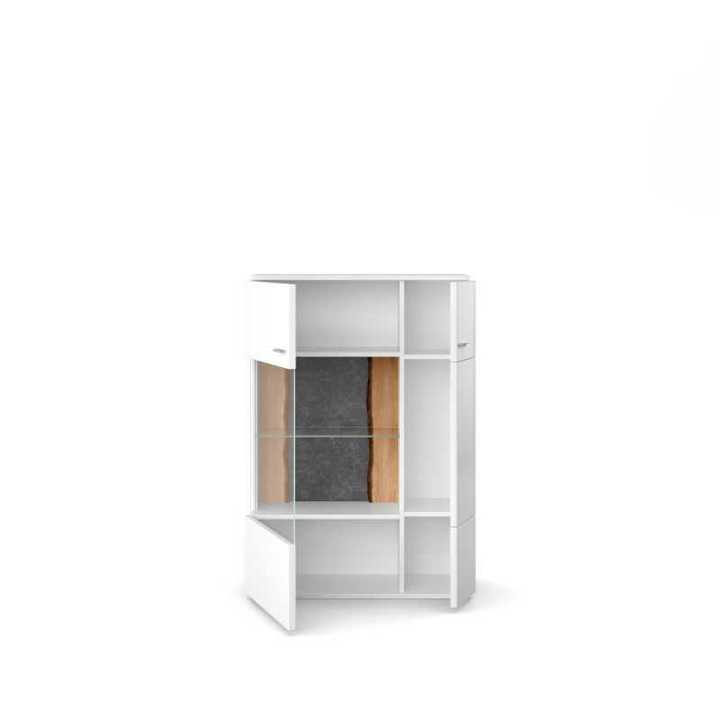 set one by Musterring Highboard tacoma Einzeltypen Korpus, Wandborde, TV-Bänke, Esstische und Couchtische: Weiß Arctic, F weiß | Vatertagsangebot