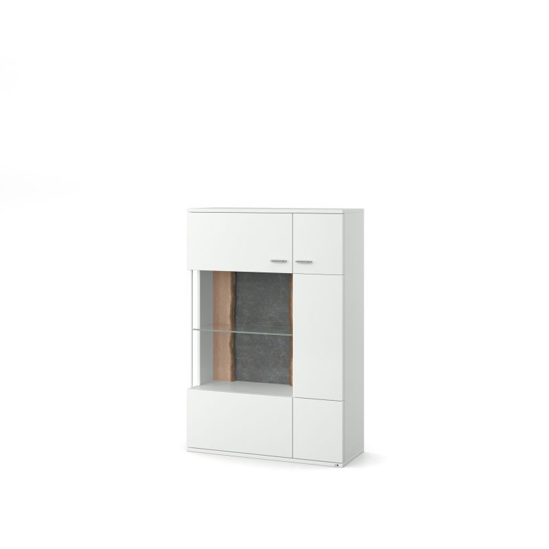 set one by Musterring Highboard tacoma Einzeltypen Korpus, Wandborde, TV-Bänke, Esstische und Couchtische: Weiß Arctic, F weiß | Vatertagsangebot