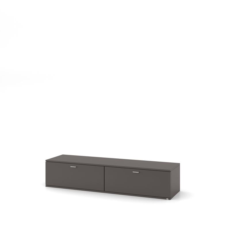 set one by Musterring Lowboard tacoma Einzeltypen Korpus, Wandborde, TV-Bänke, Esstische und Couchtische: Grafit, Fronte dunkelgrau | Top Angebot