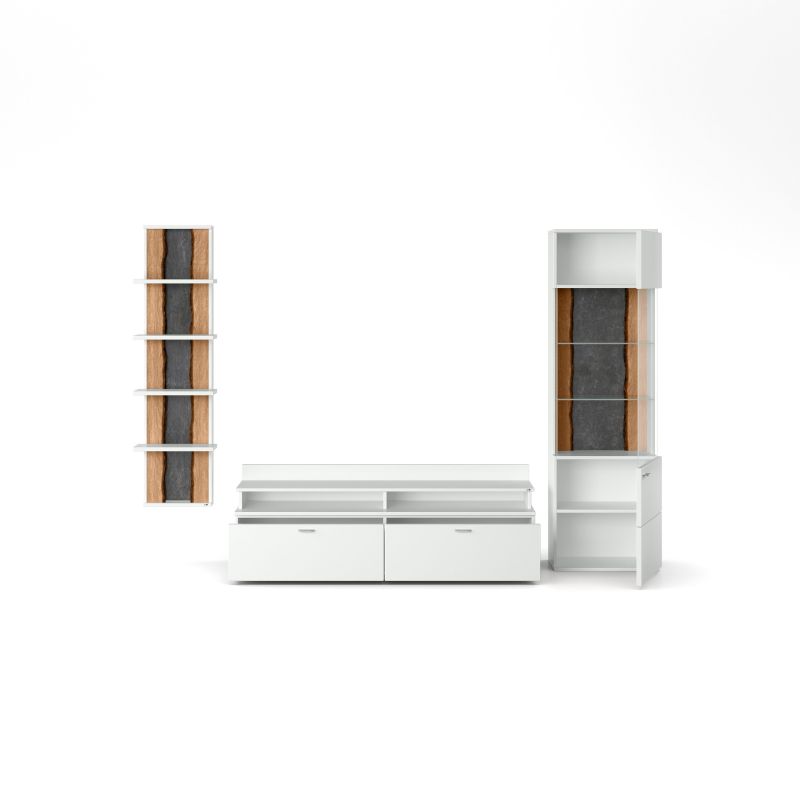 set one by Musterring Wohnwand tacoma Vorschläge Korpus, Wandborde, TV-Bänke, Esstische und Couchtische: Weiß Arctic, F weiß | Wochenangebot