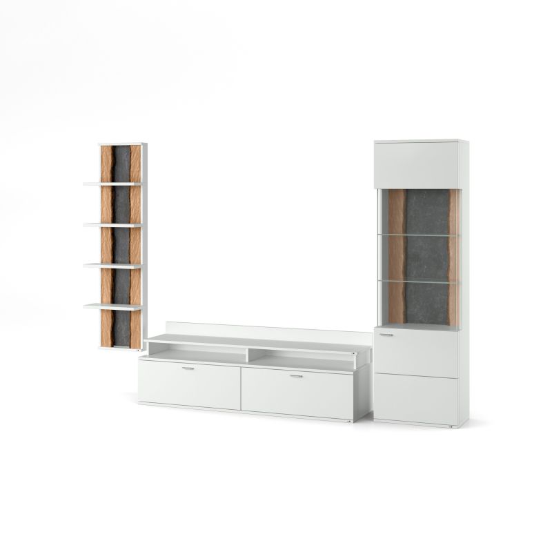 set one by Musterring Wohnwand tacoma Vorschläge Korpus, Wandborde, TV-Bänke, Esstische und Couchtische: Weiß Arctic, F weiß | Wochenangebot