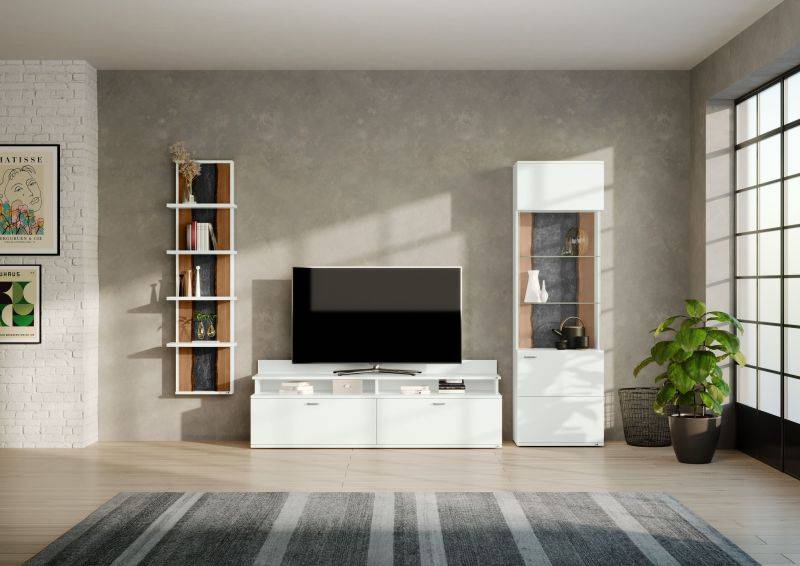 set one by Musterring Wohnwand tacoma Vorschläge Korpus, Wandborde, TV-Bänke, Esstische und Couchtische: Weiß Arctic, F weiß | Wochenangebot