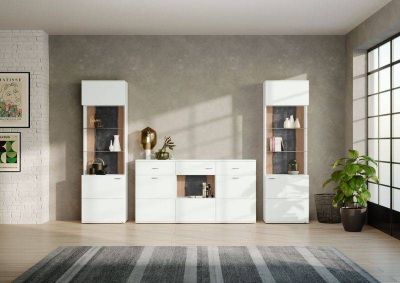 set one by Musterring Wohnwand tacoma Vorschläge Korpus, Wandborde, TV-Bänke, Esstische und Couchtische: Weiß Arctic, F weiß | JETZT KAUFEN
