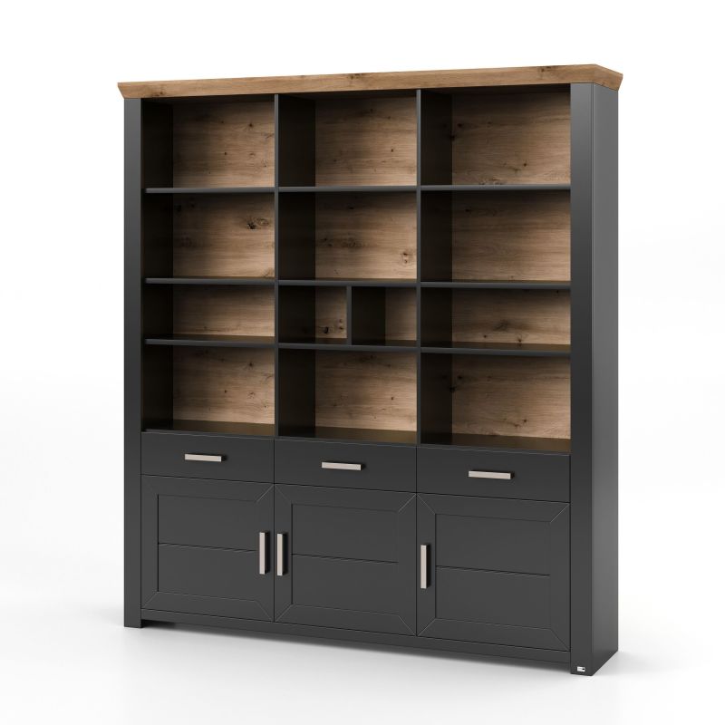 set one by Musterring Barschrank york - Wohnen Einzeltypen Graphite / Artisan-Eiche-Nachbildung schwarz | Vierteljährliche Förderung