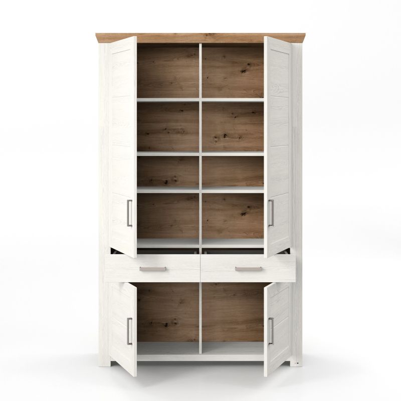 set one by Musterring Vitrine york - Wohnen Einzeltypen Pino-Aurelio-Nachbildung / Artisan-Eiche-Nachbildung weiß | Riesige Rabatte