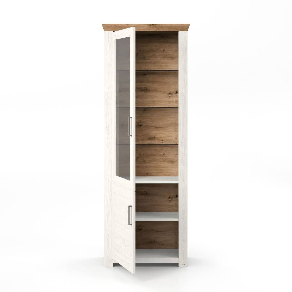 set one by Musterring Vitrine york - Wohnen Einzeltypen Pino-Aurelio-Nachbildung / Artisan-Eiche-Nachbildung weiß | 50% Rabatt mit kostenlosem Versand