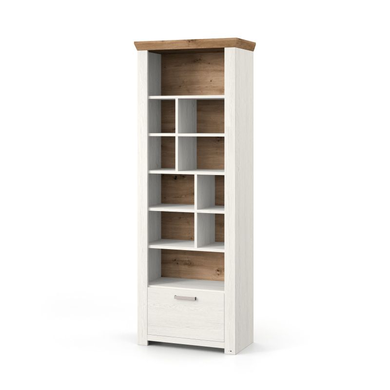 set one by Musterring Vitrine york - Wohnen Einzeltypen Pino-Aurelio-Nachbildung / Artisan-Eiche-Nachbildung weiß | Clearance-Verkauf