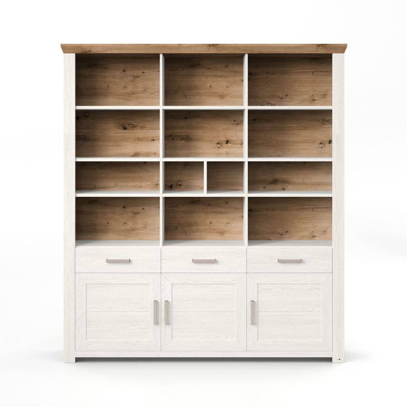set one by Musterring Vitrine york - Wohnen Einzeltypen Pino-Aurelio-Nachbildung / Artisan-Eiche-Nachbildung weiß | Kostenloser Versand international