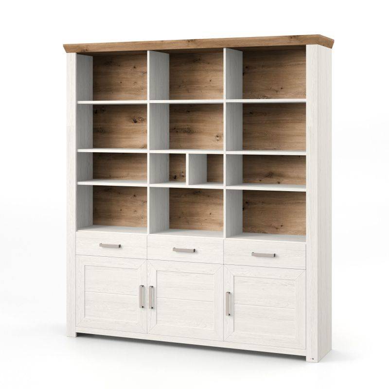 set one by Musterring Vitrine york - Wohnen Einzeltypen Pino-Aurelio-Nachbildung / Artisan-Eiche-Nachbildung weiß | Kostenloser Versand international