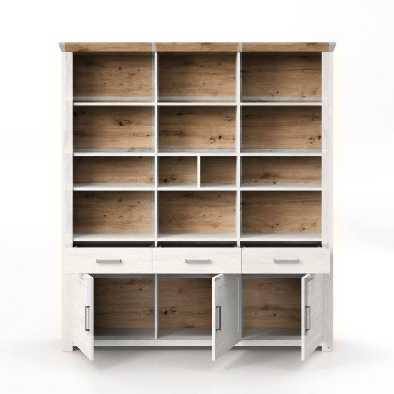 set one by Musterring Vitrine york - Wohnen Einzeltypen Pino-Aurelio-Nachbildung / Artisan-Eiche-Nachbildung weiß | Kostenloser Versand international