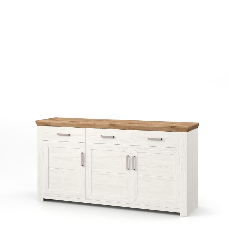 set one by Musterring Sideboard york - Wohnen Einzeltypen Pino-Aurelio-Nachbildung / Artisan-Eiche-Nachbildung weiß | Auslauf