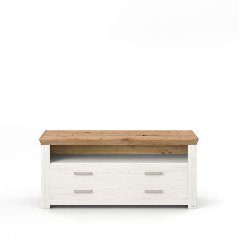 set one by Musterring Sideboard york - Wohnen Einzeltypen Pino-Aurelio-Nachbildung / Artisan-Eiche-Nachbildung weiß | Verkauf