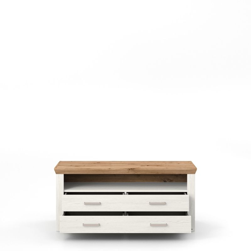 set one by Musterring Sideboard york - Wohnen Einzeltypen Pino-Aurelio-Nachbildung / Artisan-Eiche-Nachbildung weiß | Verkauf