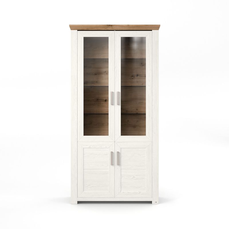 set one by Musterring Vitrine york - Wohnen Einzeltypen Pino-Aurelio-Nachbildung / Artisan-Eiche-Nachbildung weiß | Blitzverkäufe