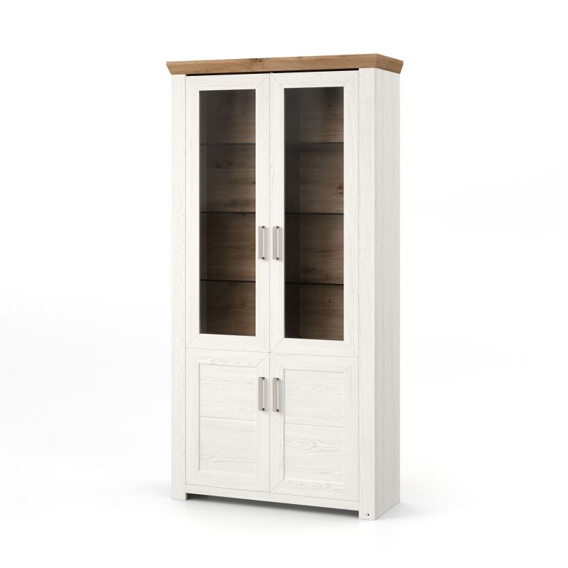 set one by Musterring Vitrine york - Wohnen Einzeltypen Pino-Aurelio-Nachbildung / Artisan-Eiche-Nachbildung weiß | Blitzverkäufe