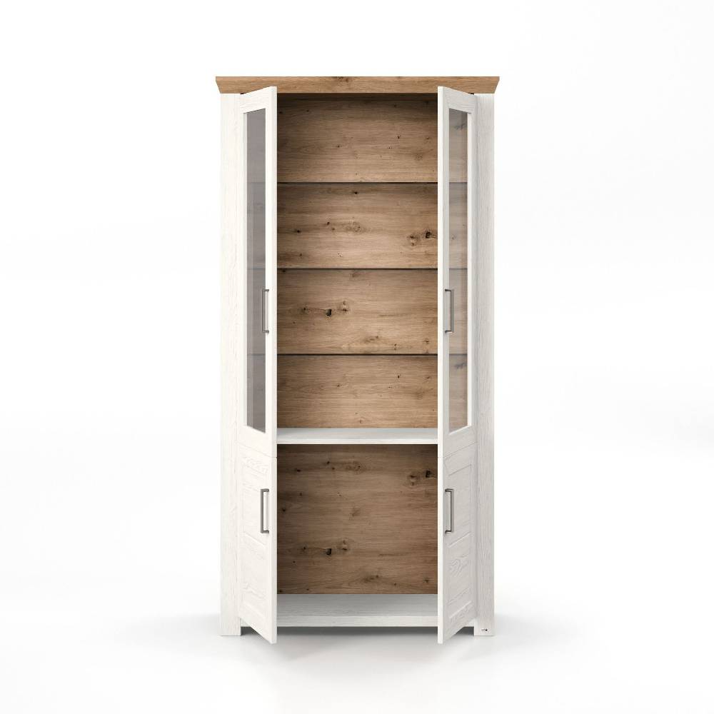 set one by Musterring Vitrine york - Wohnen Einzeltypen Pino-Aurelio-Nachbildung / Artisan-Eiche-Nachbildung weiß | Blitzverkäufe