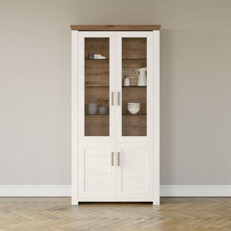 set one by Musterring Vitrine york - Wohnen Einzeltypen Pino-Aurelio-Nachbildung / Artisan-Eiche-Nachbildung weiß | Blitzverkäufe