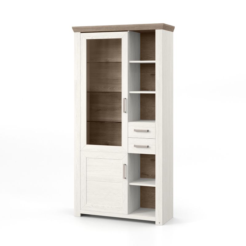 set one by Musterring Vitrine york - Wohnen Einzeltypen Pino-Aurelio-Nachbildung / Eiche-Nelson-Nachbildung braun | Kostenloser Versand