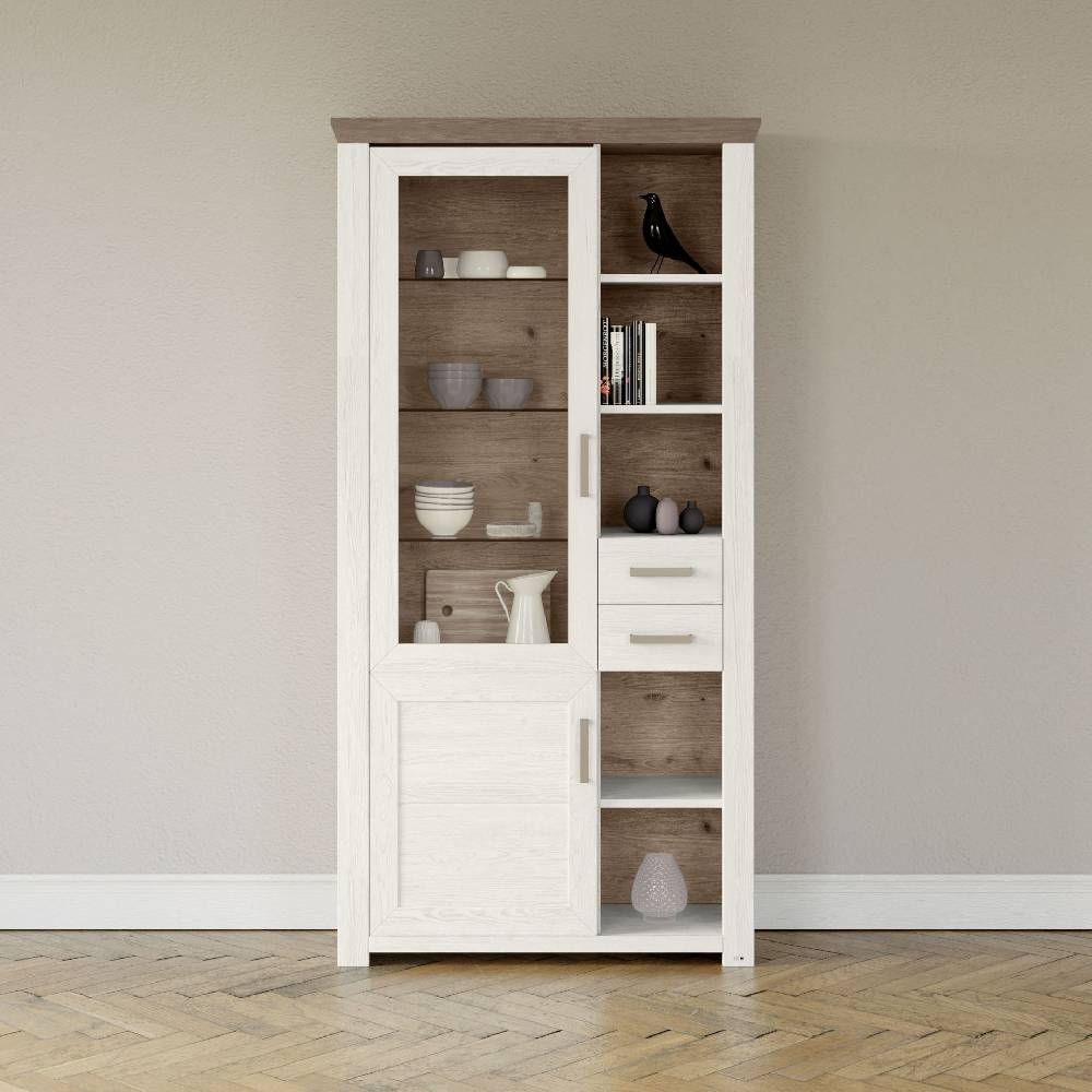 set one by Musterring Vitrine york - Wohnen Einzeltypen Pino-Aurelio-Nachbildung / Eiche-Nelson-Nachbildung braun | Kostenloser Versand