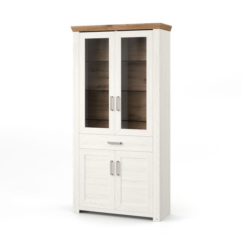 set one by Musterring Vitrine york - Wohnen Einzeltypen Pino-Aurelio-Nachbildung / Artisan-Eiche-Nachbildung weiß | Limitierter Zeitrabatt