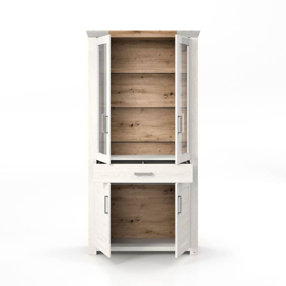 set one by Musterring Vitrine york - Wohnen Einzeltypen Pino-Aurelio-Nachbildung / Artisan-Eiche-Nachbildung weiß | Limitierter Zeitrabatt