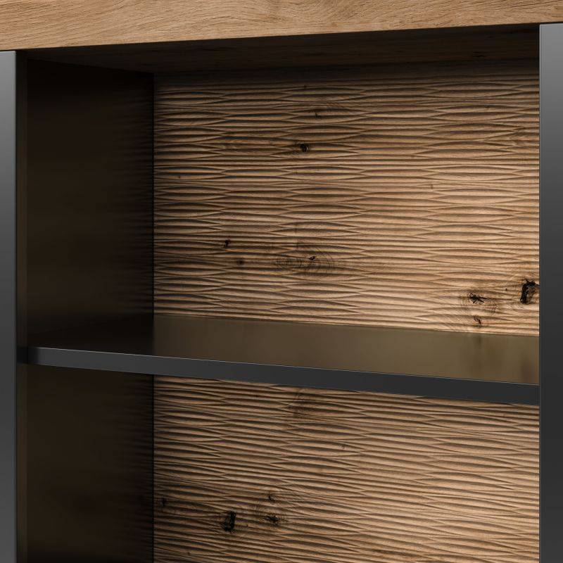 set one by Musterring Vitrine york - Wohnen Einzeltypen Graphite / Artisan-Eiche-Nachbildung schwarz | Fabrik Onlineshop