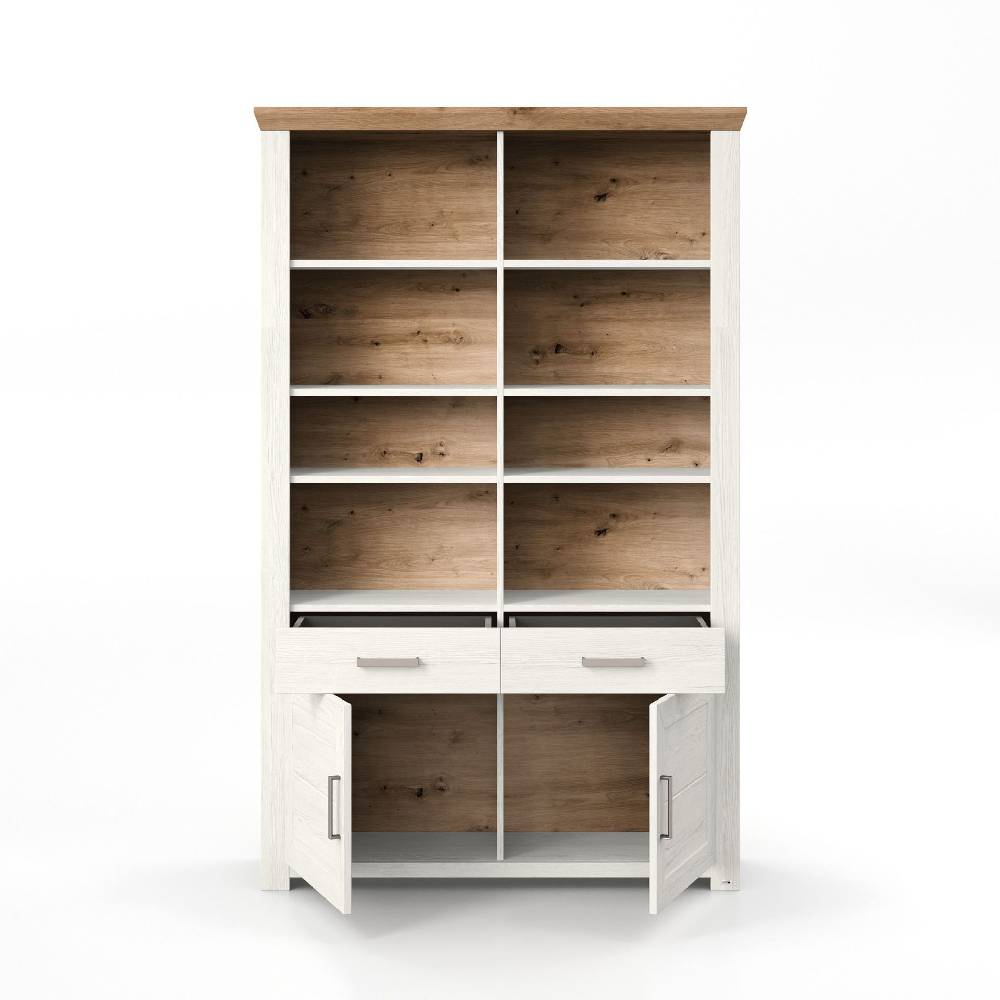 set one by Musterring Vitrine york - Wohnen Einzeltypen Pino-Aurelio-Nachbildung / Artisan-Eiche-Nachbildung weiß | Günstig kaufen