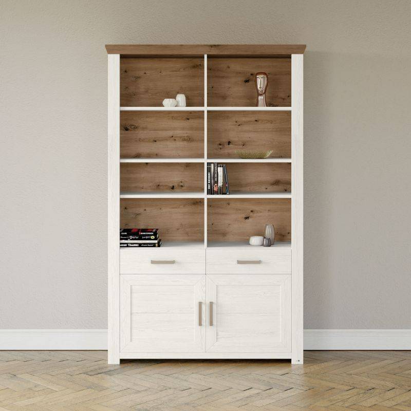 set one by Musterring Vitrine york - Wohnen Einzeltypen Pino-Aurelio-Nachbildung / Artisan-Eiche-Nachbildung weiß | Günstig kaufen