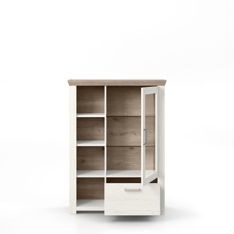 set one by Musterring Glasvitrine york - Wohnen Einzeltypen Pino-Aurelio-Nachbildung / Eiche-Nelson-Nachbildung braun | Black Friday