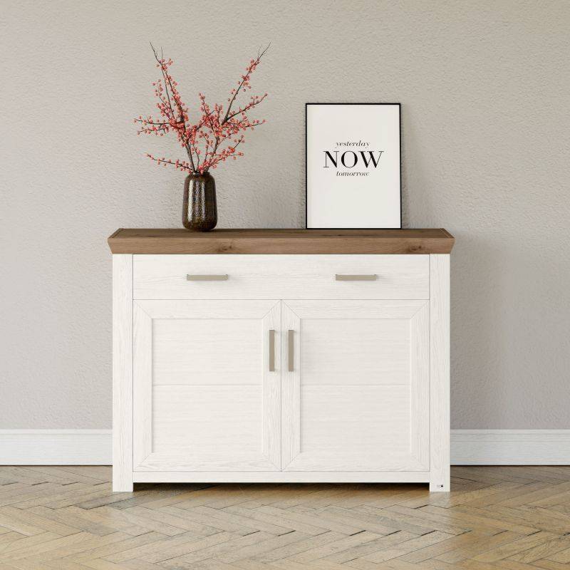 set one by Musterring Sideboard york - Wohnen Einzeltypen Pino-Aurelio-Nachbildung / Artisan-Eiche-Nachbildung weiß | Zeitlich begrenztes Angebot