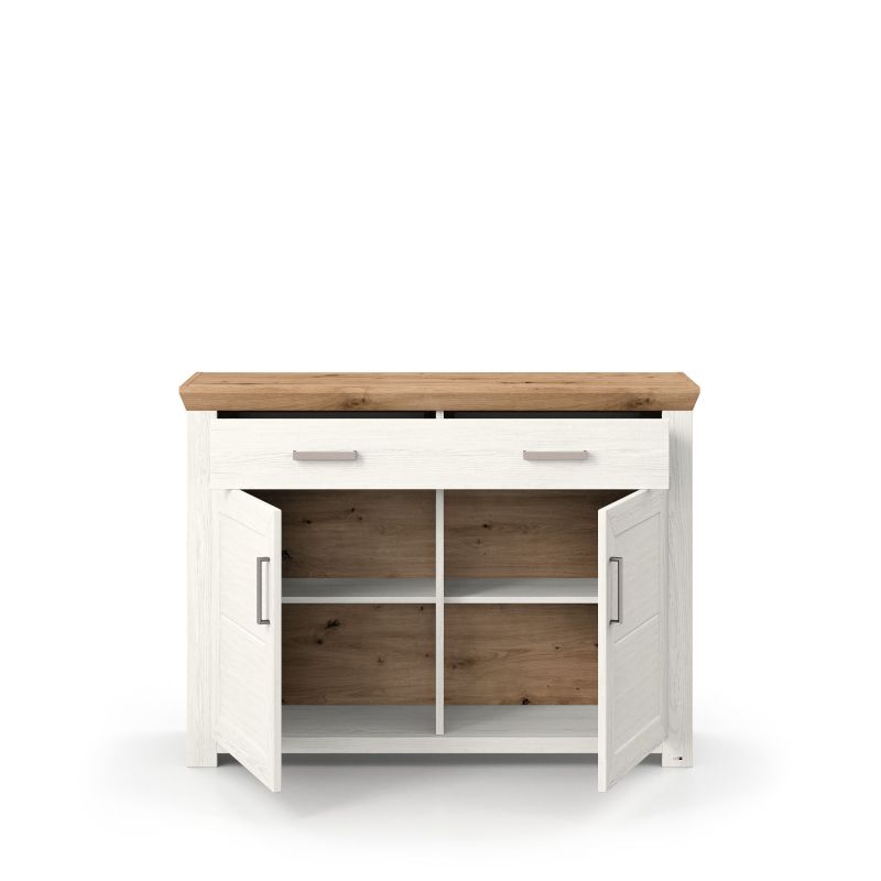 set one by Musterring Sideboard york - Wohnen Einzeltypen Pino-Aurelio-Nachbildung / Artisan-Eiche-Nachbildung weiß | Zeitlich begrenztes Angebot