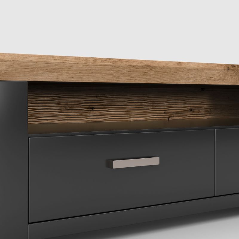 set one by Musterring Sideboard york - Wohnen Einzeltypen Graphite / Artisan-Eiche-Nachbildung grau | Exklusive Angebote
