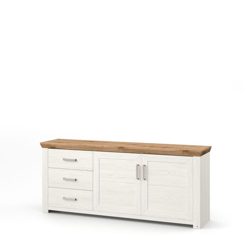 set one by Musterring Sideboard york - Wohnen Einzeltypen Pino-Aurelio-Nachbildung / Artisan-Eiche-Nachbildung weiß | Blitzangebot