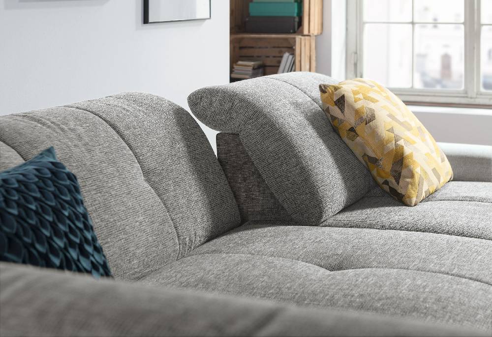 set one by Musterring Ecksofa SO 1200 Vorschlag 1 Sitzkomfort Standard,Armlehne B,Fuß C 250 (H 6,5 cm) Chrom,GBA 9 agate grey grau | Neueste Stile